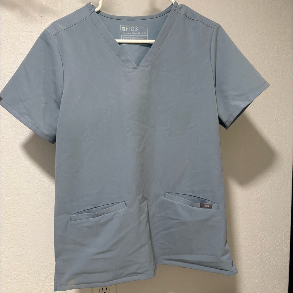 Figs Blue Scrub Top